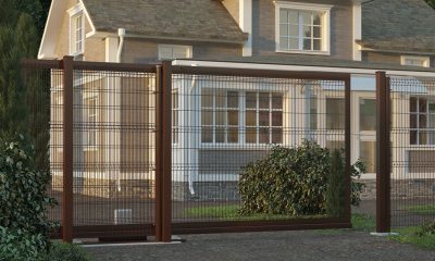 ОТКАТНЫЕ ВОРОТА СО СТАЛЬНОЙ РАМОЙ И С ЗАПОЛНЕНИЕМ СВАРНОЙ СЕТКОЙ