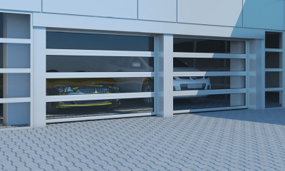 ПРОМЫШЛЕННЫЕ СЕКЦИОННЫЕ ВОРОТА С ПАНОРАМНЫМ ОСТЕКЛЕНИЕМ ISD02