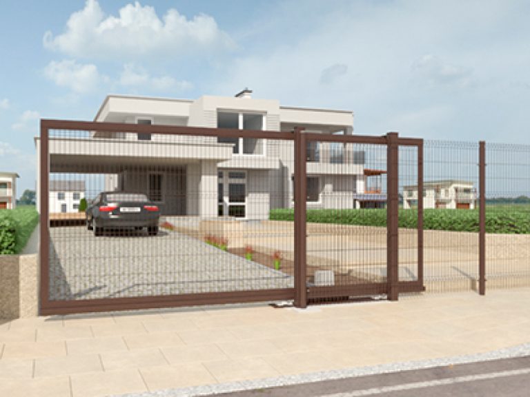 ОТКАТНЫЕ ВОРОТА СО СТАЛЬНОЙ РАМОЙ И С ЗАПОЛНЕНИЕМ СВАРНОЙ СЕТКОЙ — изображение 2